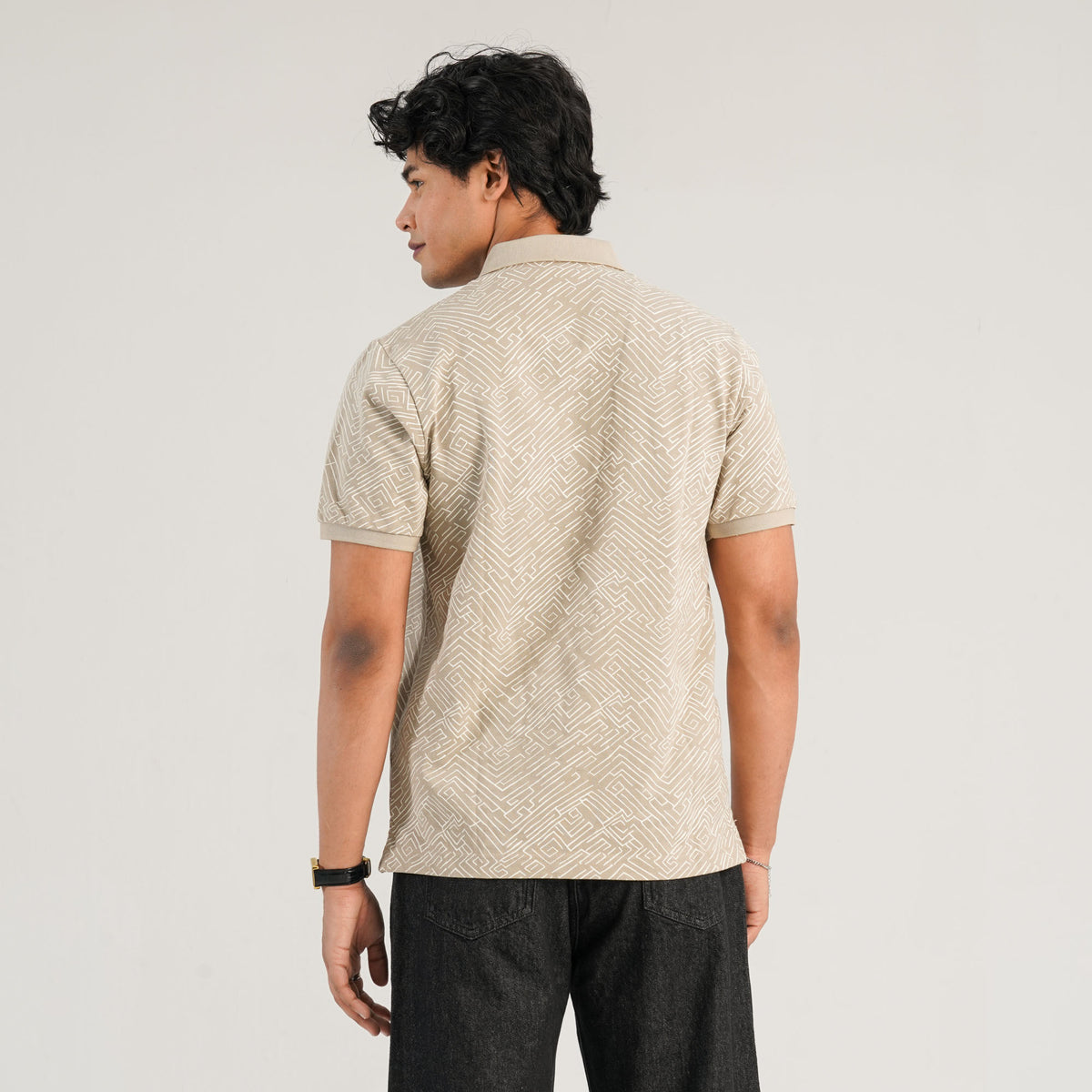 Mens Dark Beige Polo Shirt