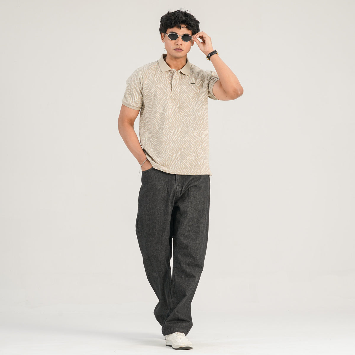 Mens Dark Beige Polo Shirt