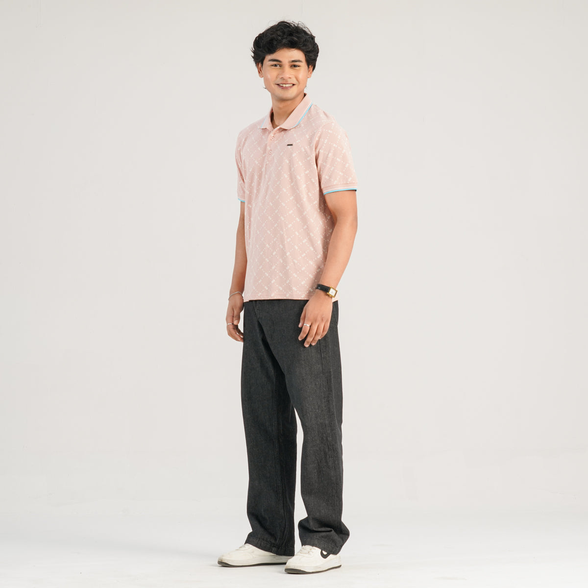 Mens Light Pink Polo Shirt