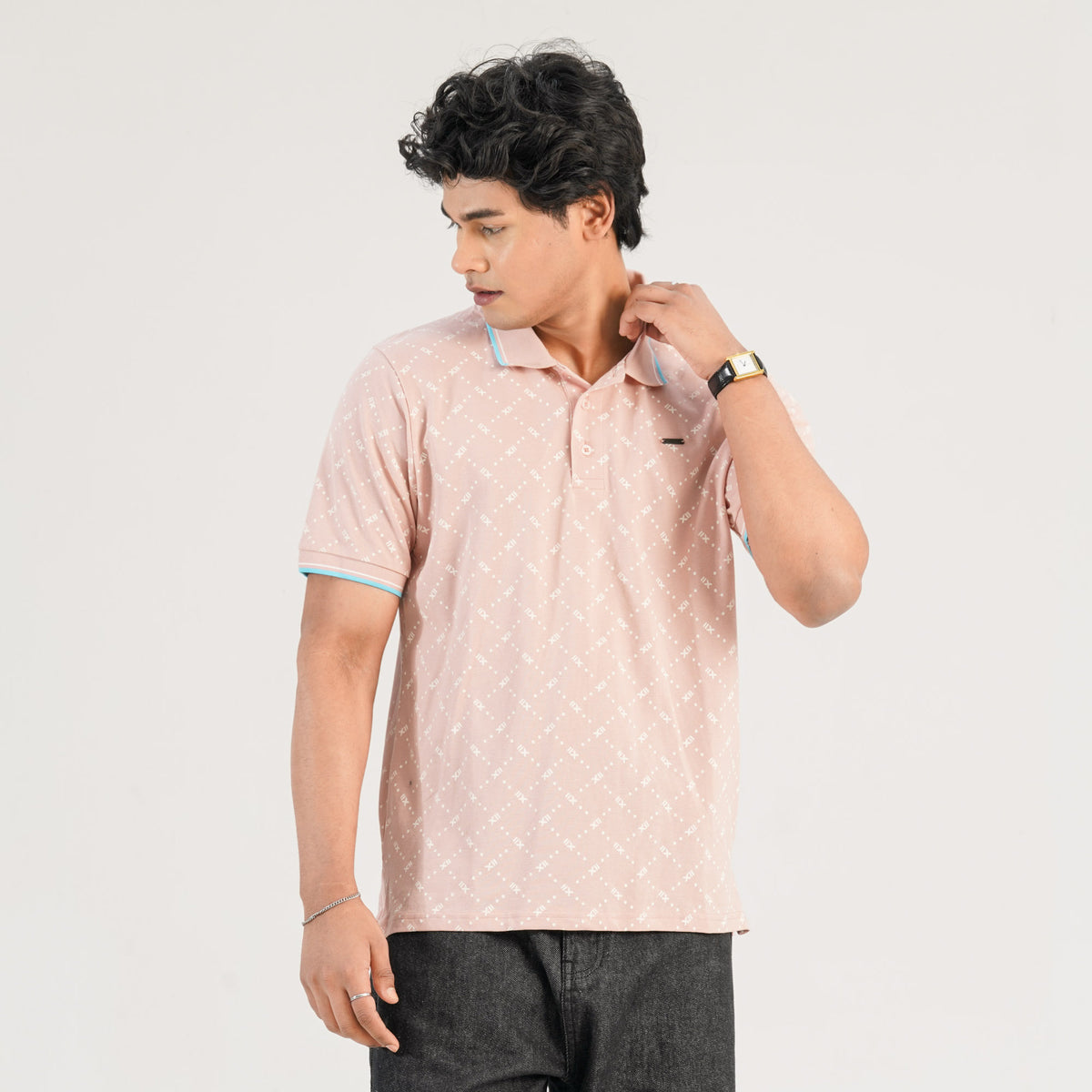 Mens Light Pink Polo Shirt