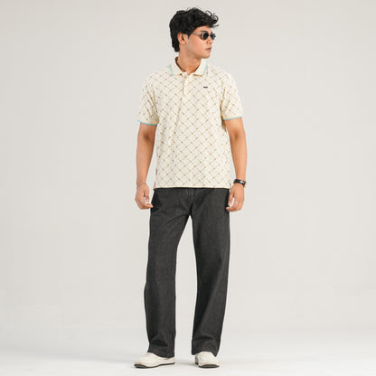 Mens Cream Polo Shirt