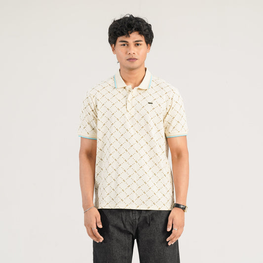 Mens Cream Polo Shirt
