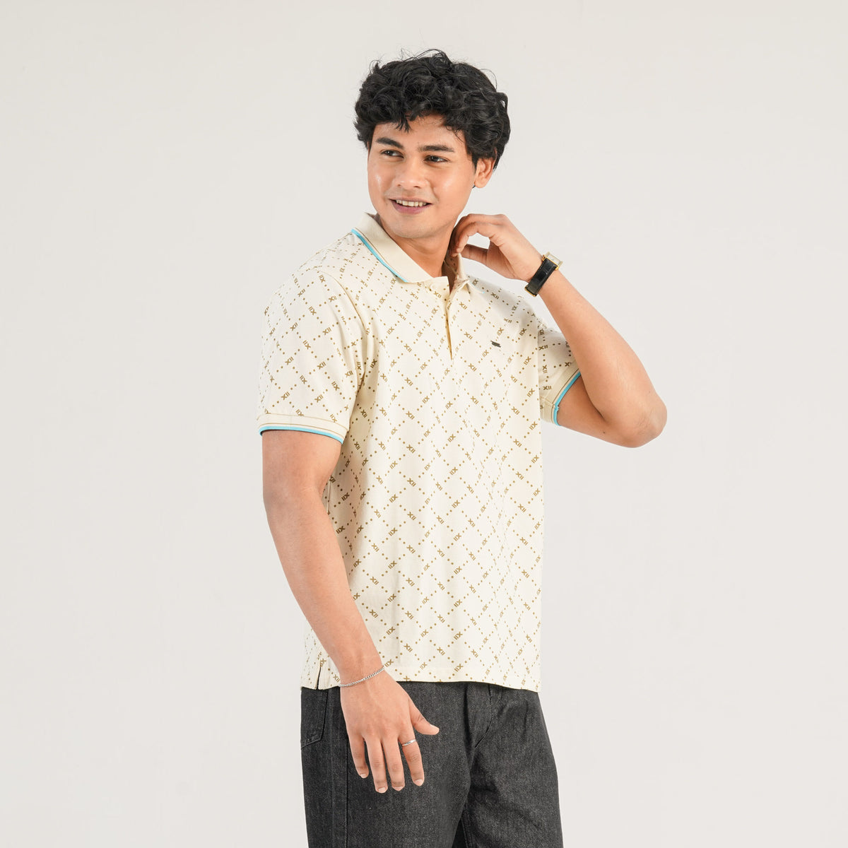 Mens Cream Polo Shirt