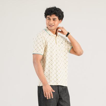 Mens Cream Polo Shirt