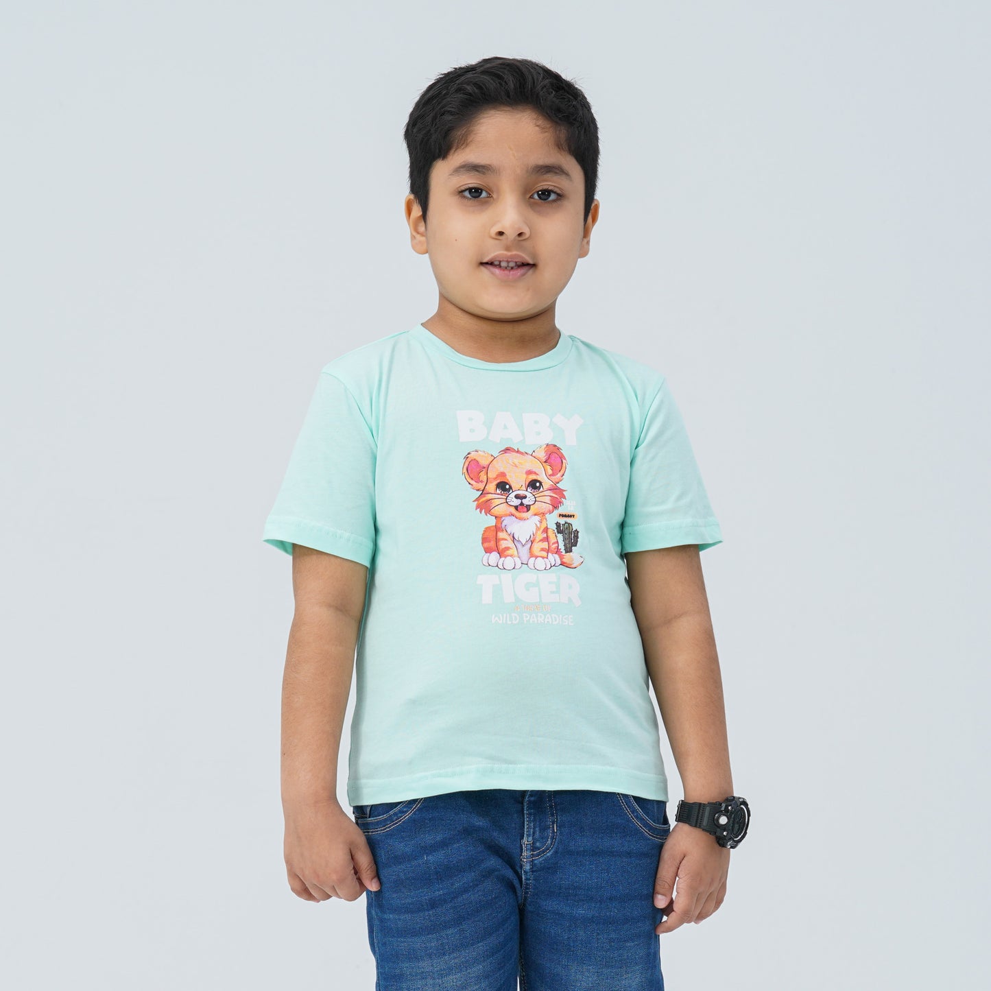 Baby Boy's Sky Blue Cotton T-Shirt