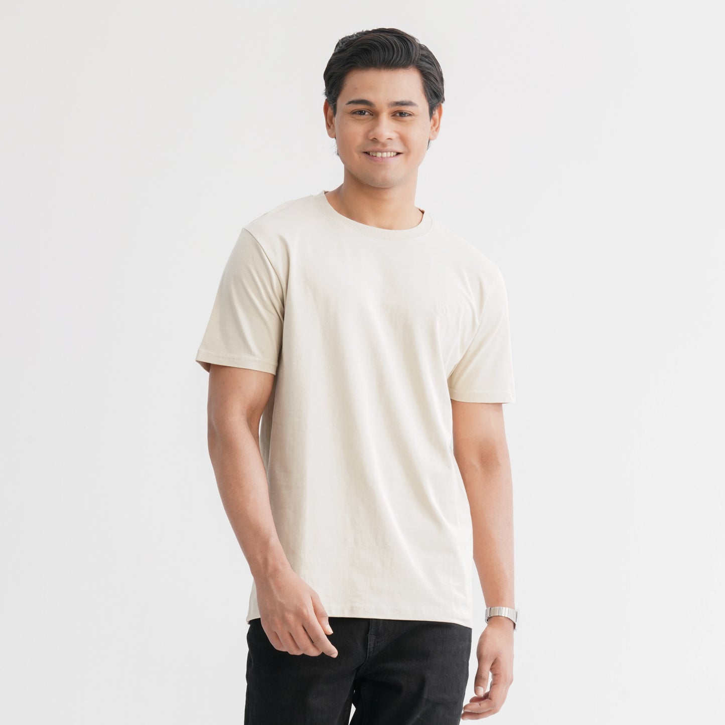 Men's Cotton Beige T-Shirt