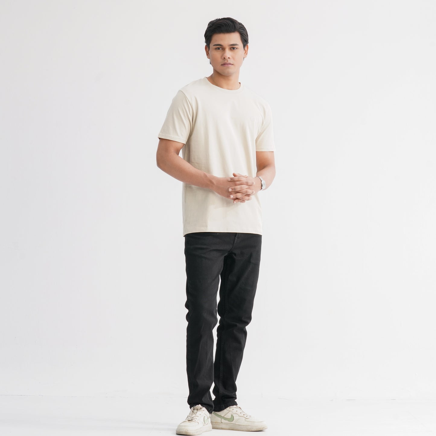 Men's Cotton Beige T-Shirt
