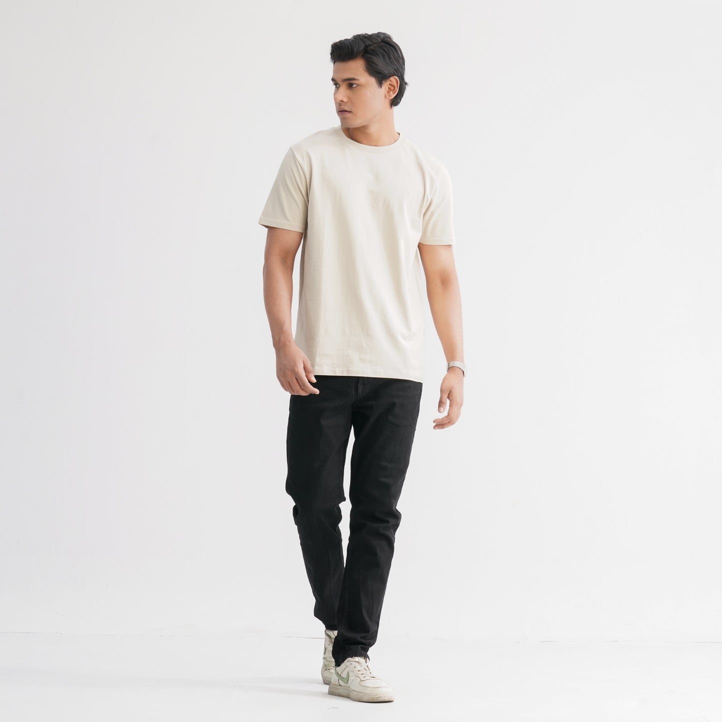 Men's Cotton Beige T-Shirt