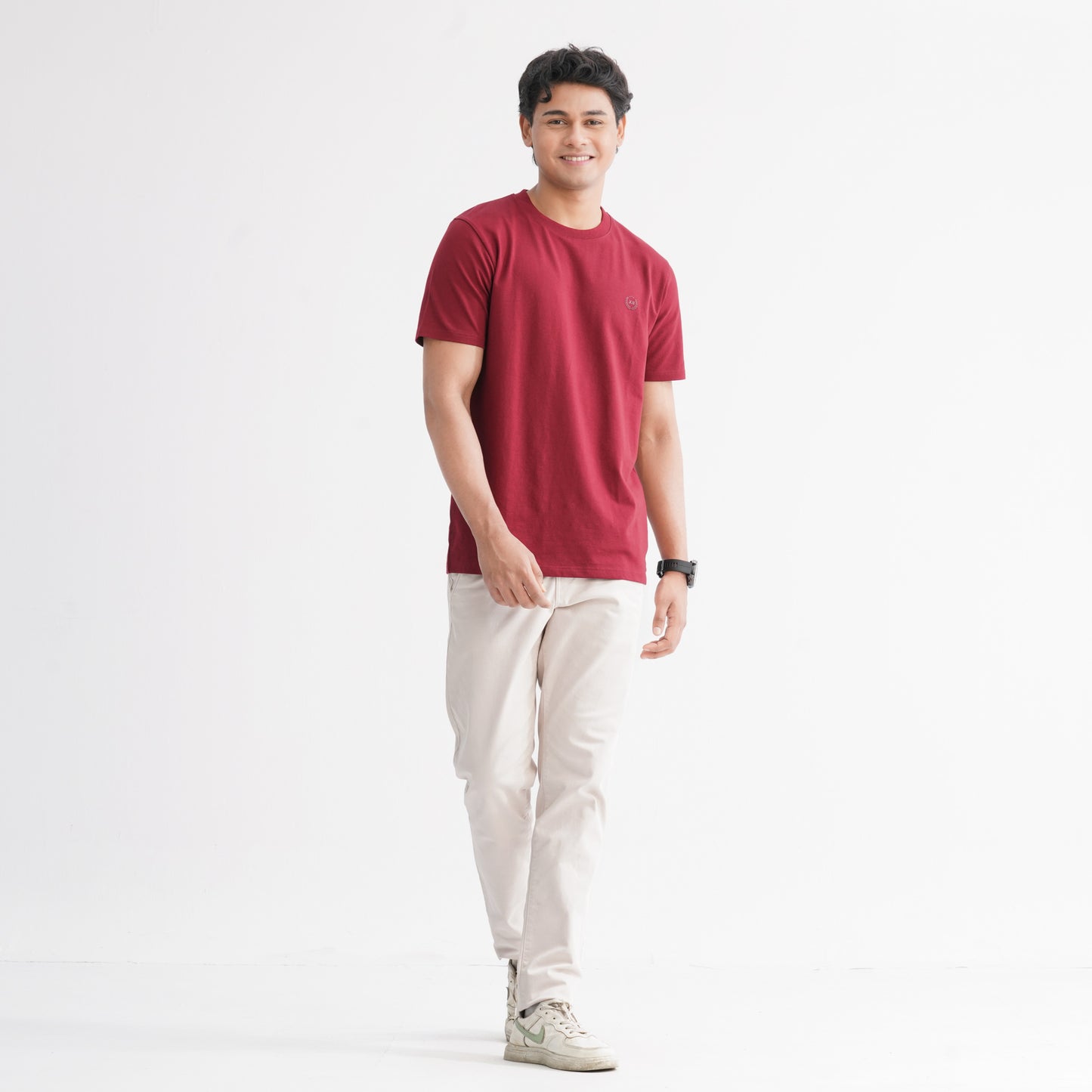Men's Cotton Maroon T-Shirt