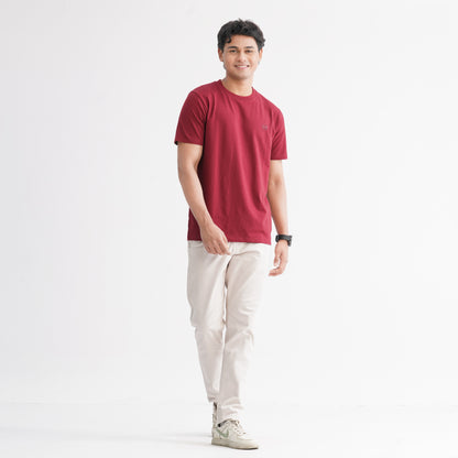 Men's Cotton Maroon T-Shirt