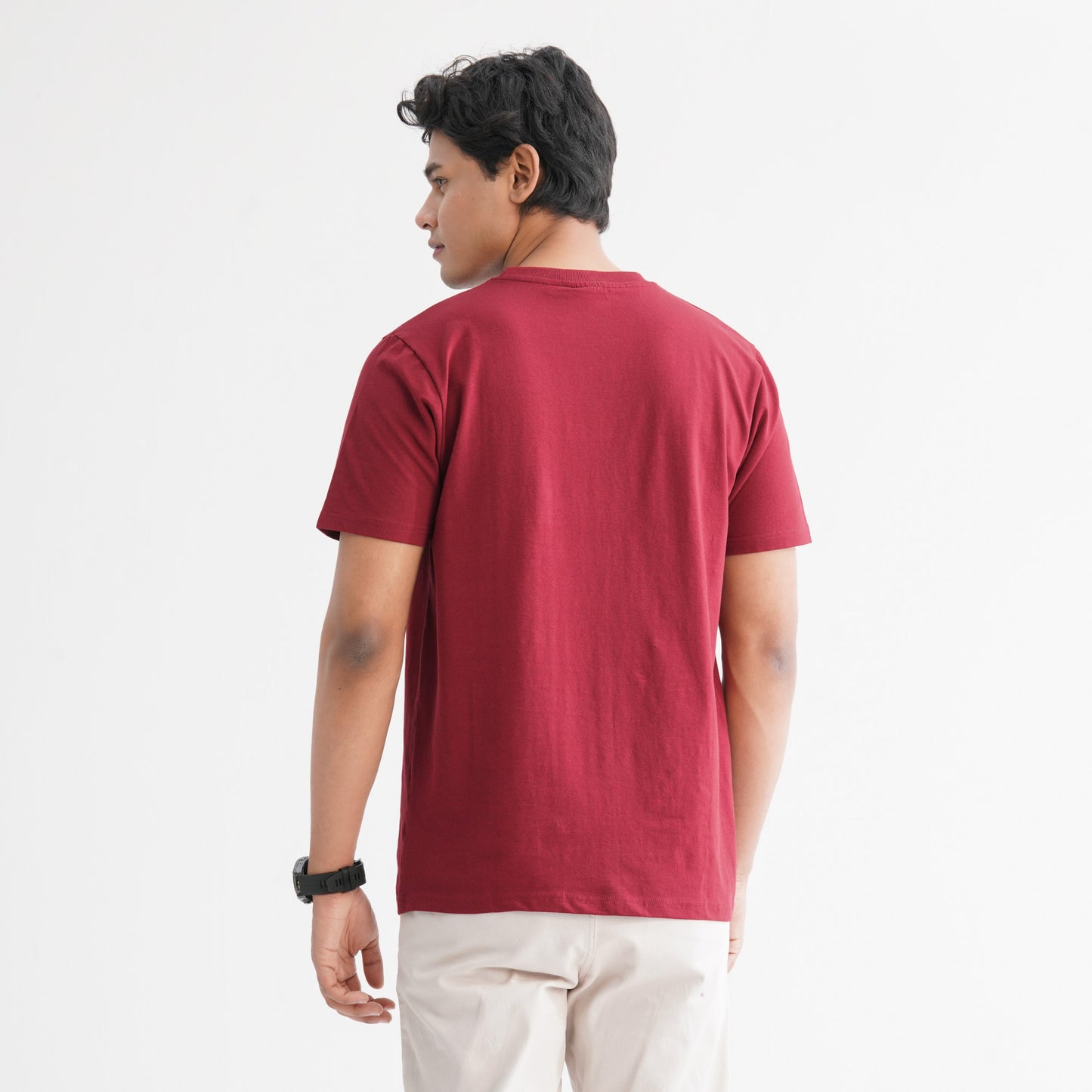 Men's Cotton Maroon T-Shirt