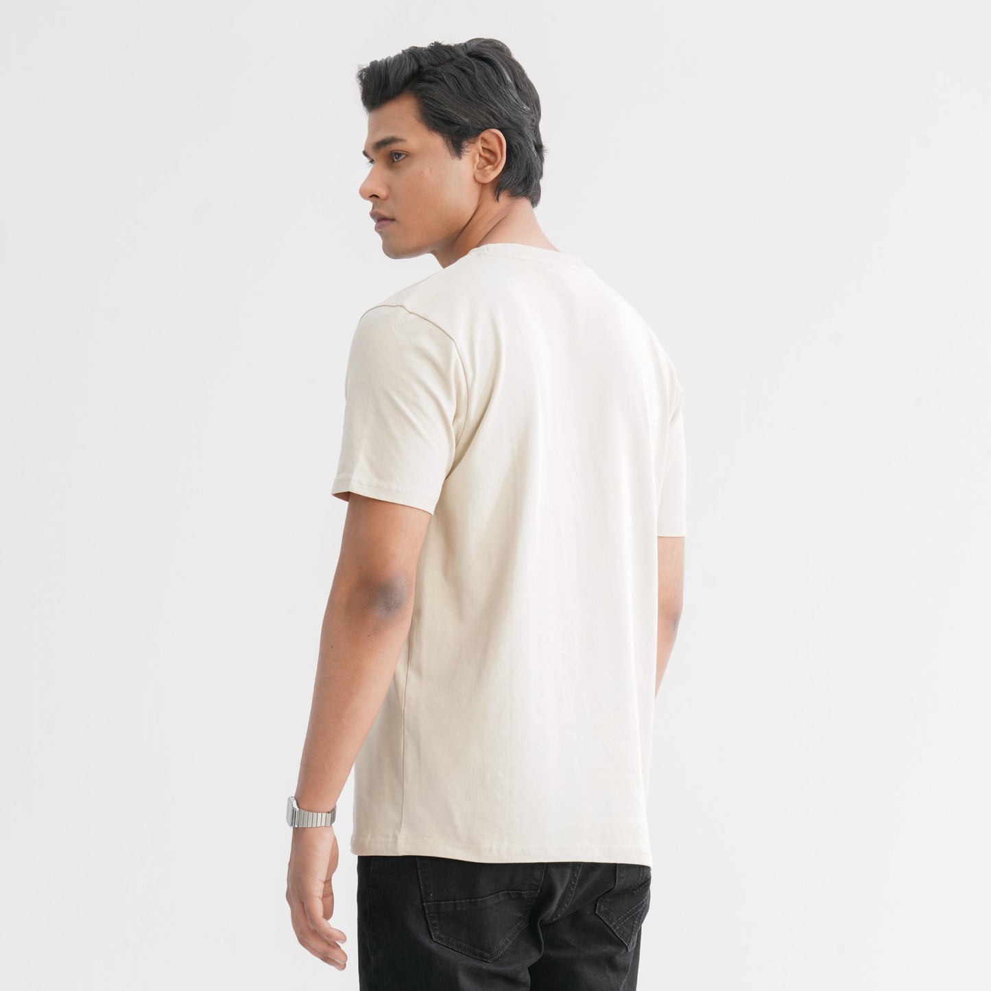 Men's Cotton Beige T-Shirt