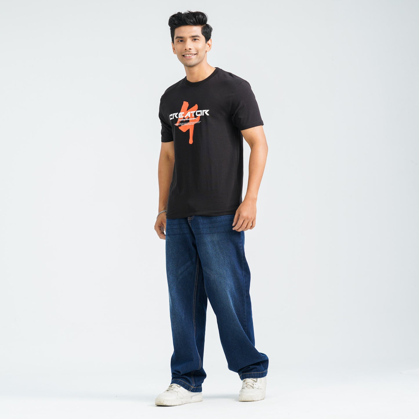Men's Black Cotton T-Shirt