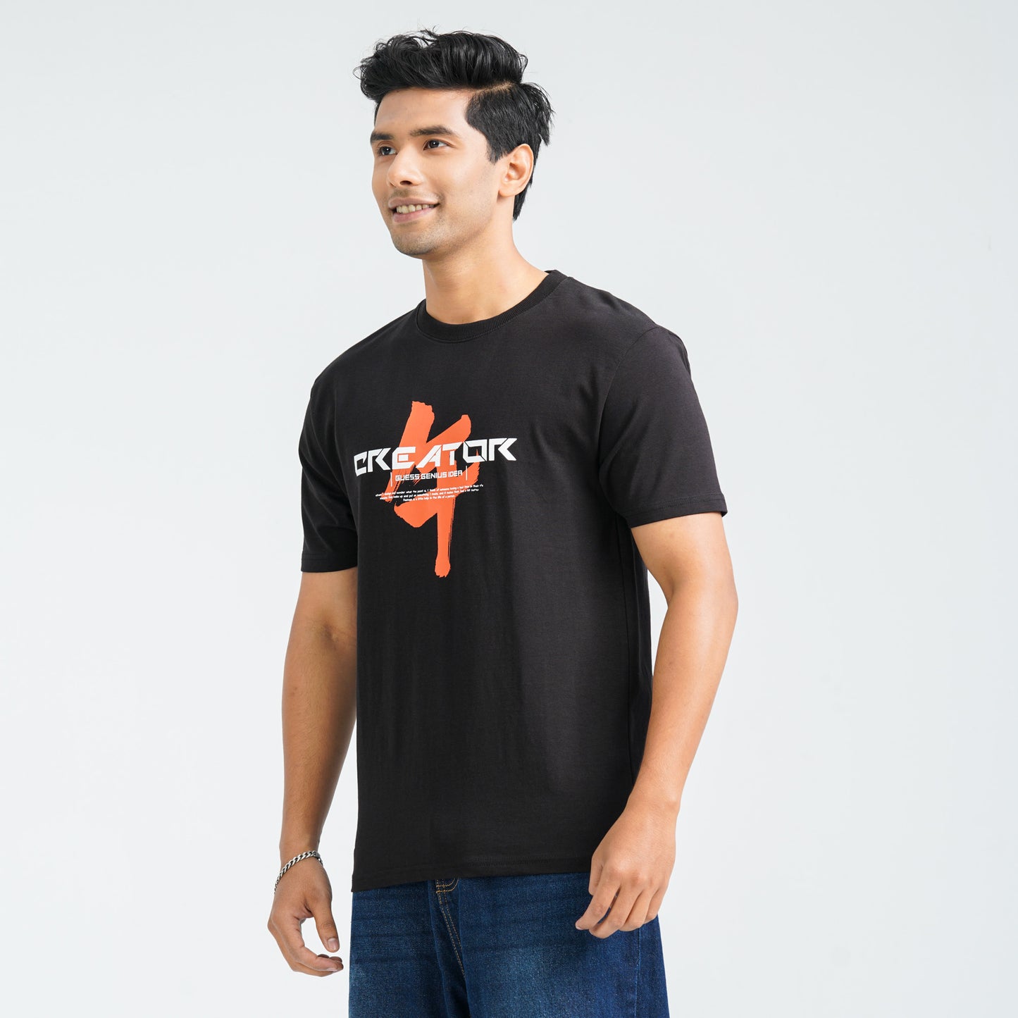 Men's Black Cotton T-Shirt
