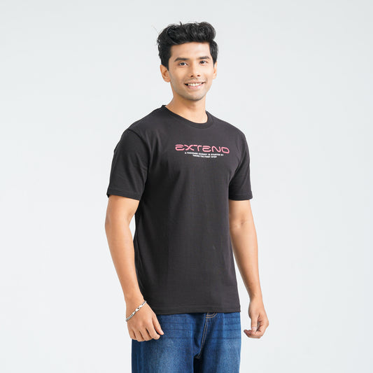 Men's Black Cotton T-Shirt