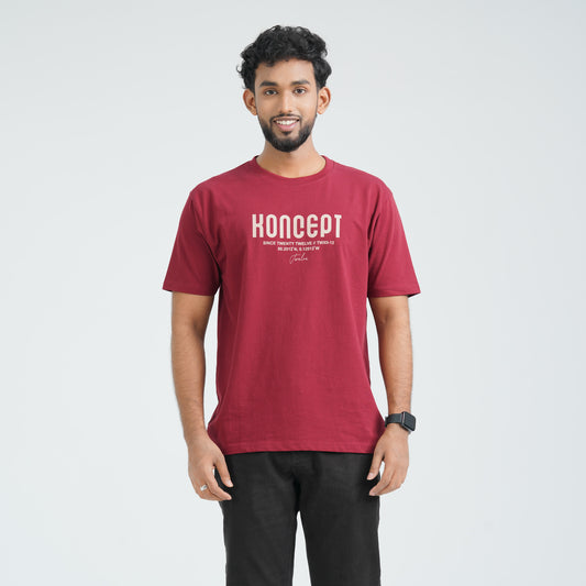 Men’s Cotton Maroon T-Shirt