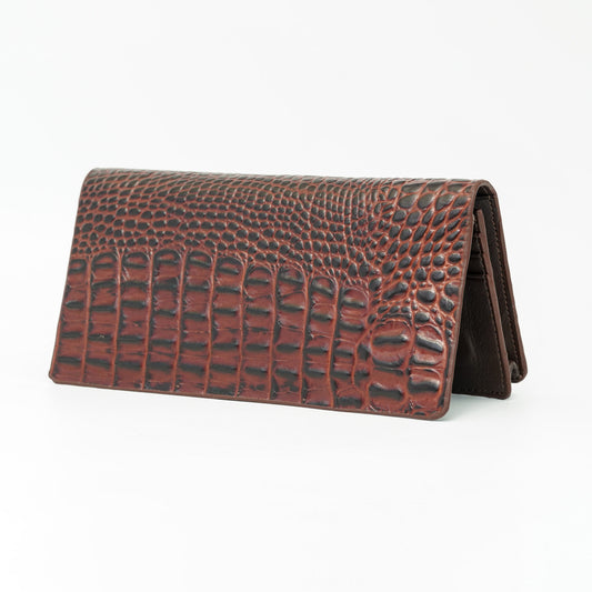 Men’s Brown Crocodile Texture Leather Wallet