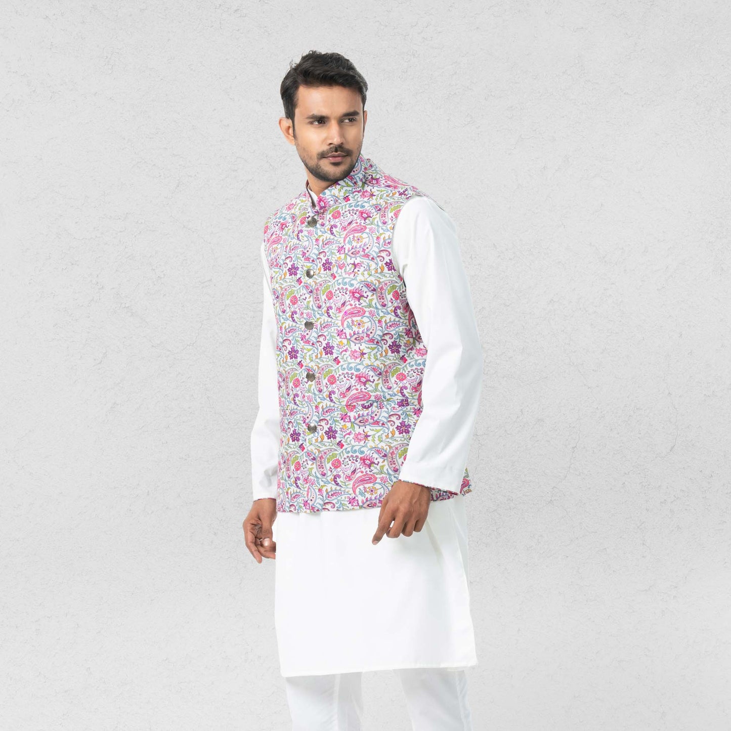 Mens Panjabi Set-Off White