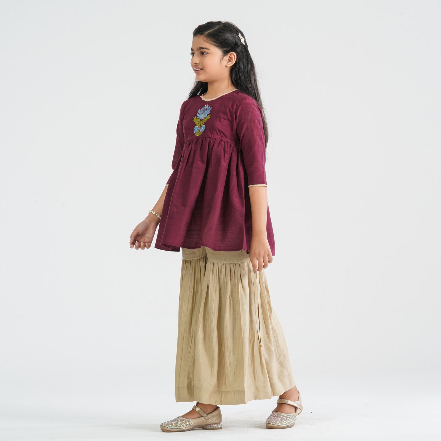 Girl's Maroon Two Piece Set