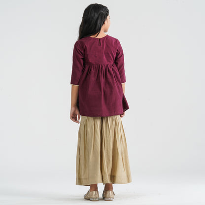 Girl's Maroon Two Piece Set