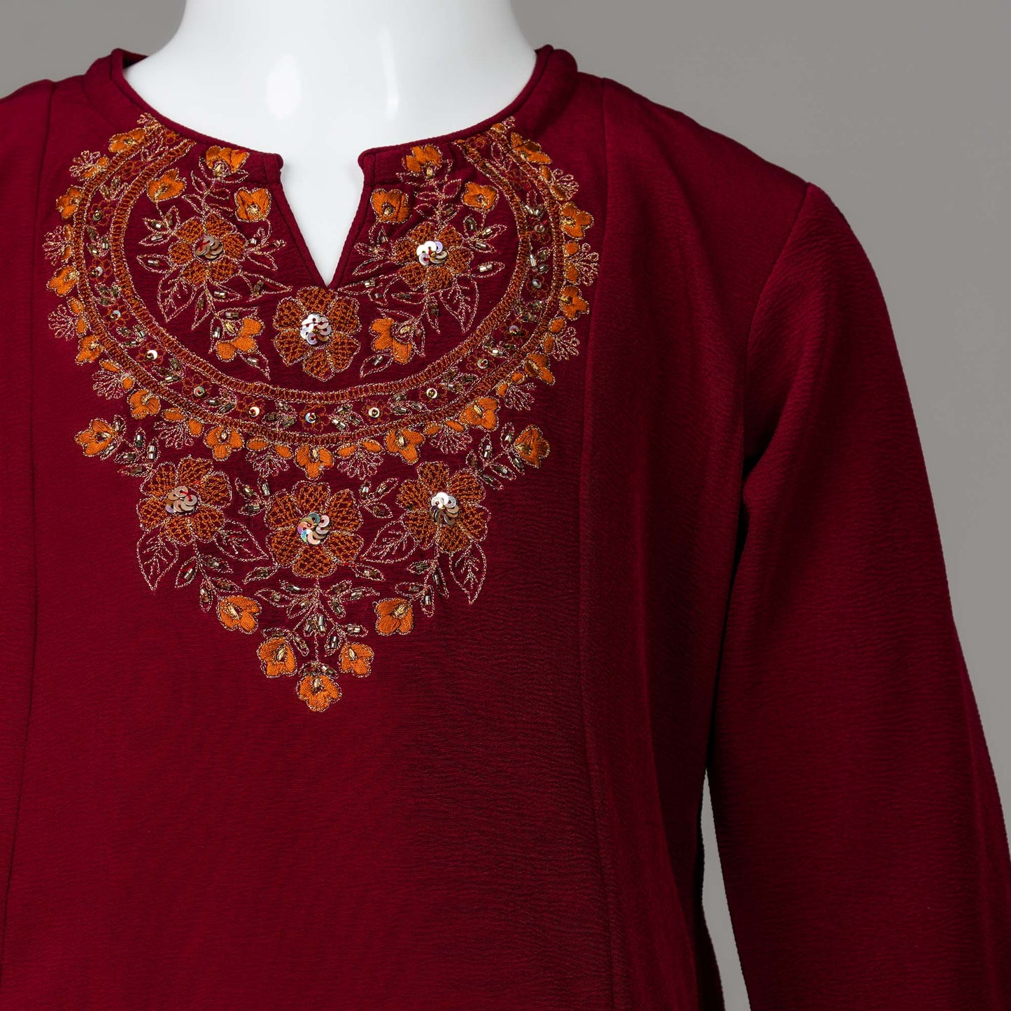 Girls Maroon Two Piece Set