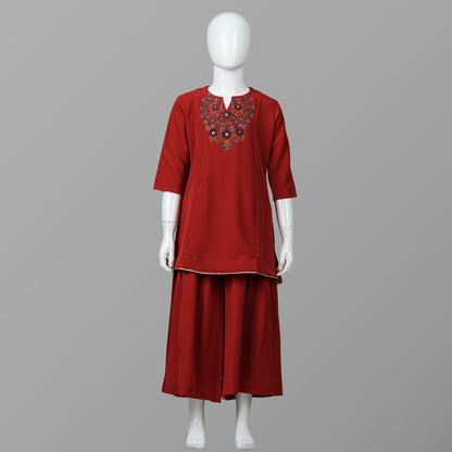 Girls Deep Orange Two Piece Set