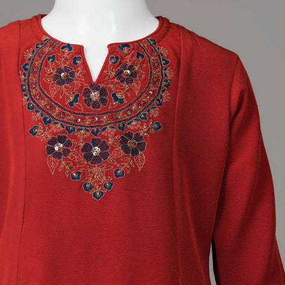 Girls Deep Orange Two Piece Set