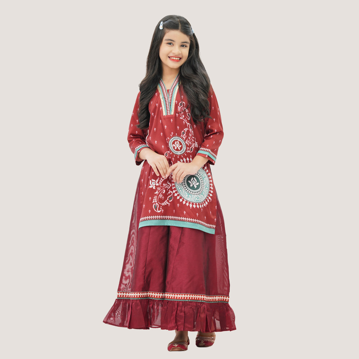 Girls' Maroon 2-Piece Set