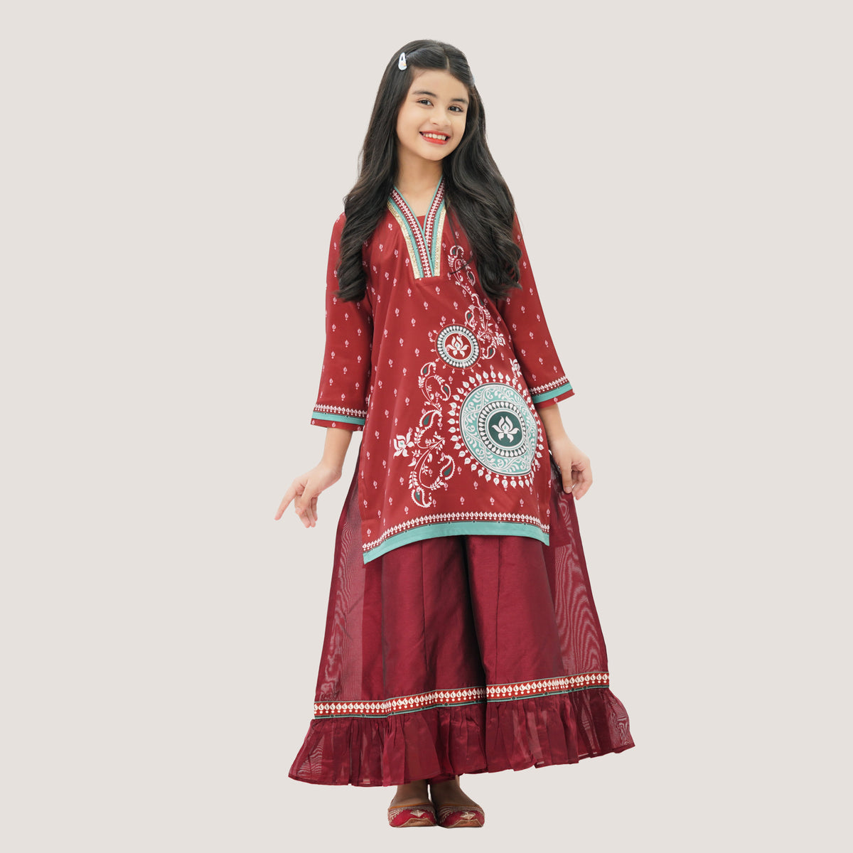 Girls' Maroon 2-Piece Set