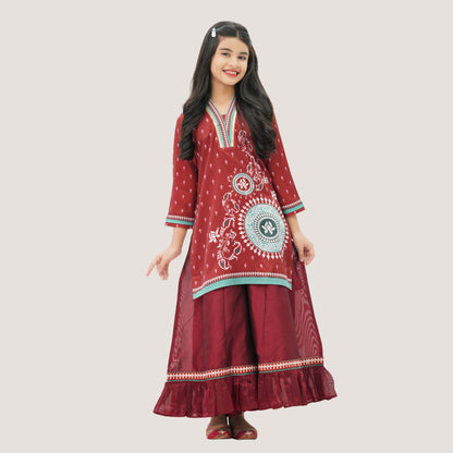 Girls' Maroon 2-Piece Set