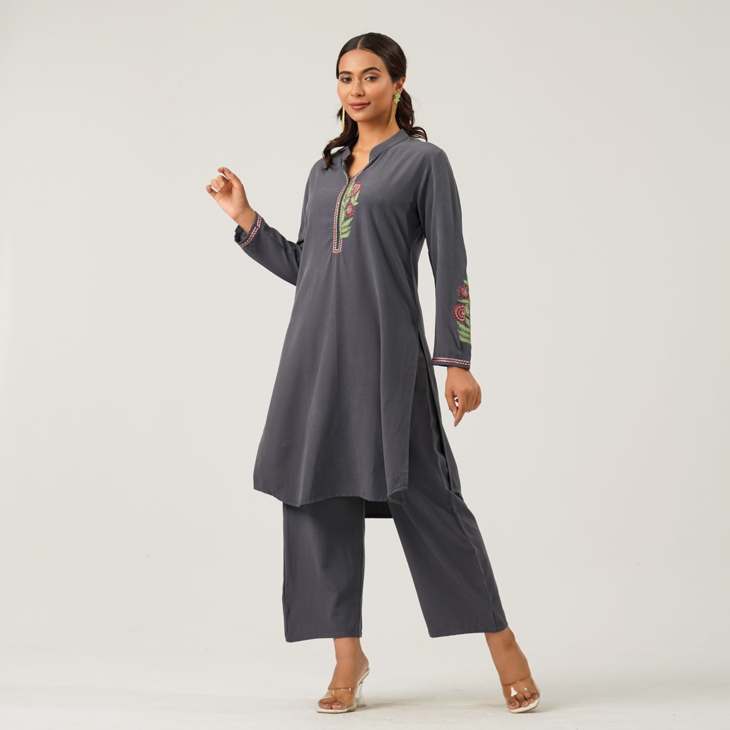 Womens Grey Two Piece Set