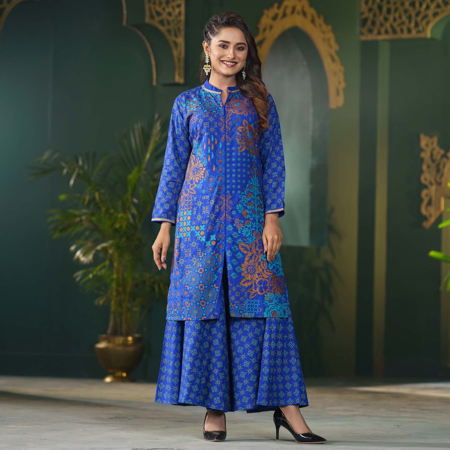 Womens Ethnic 2Pcs-Blue