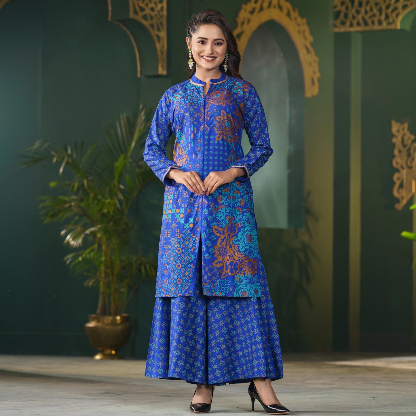 Womens Ethnic 2Pcs-Blue