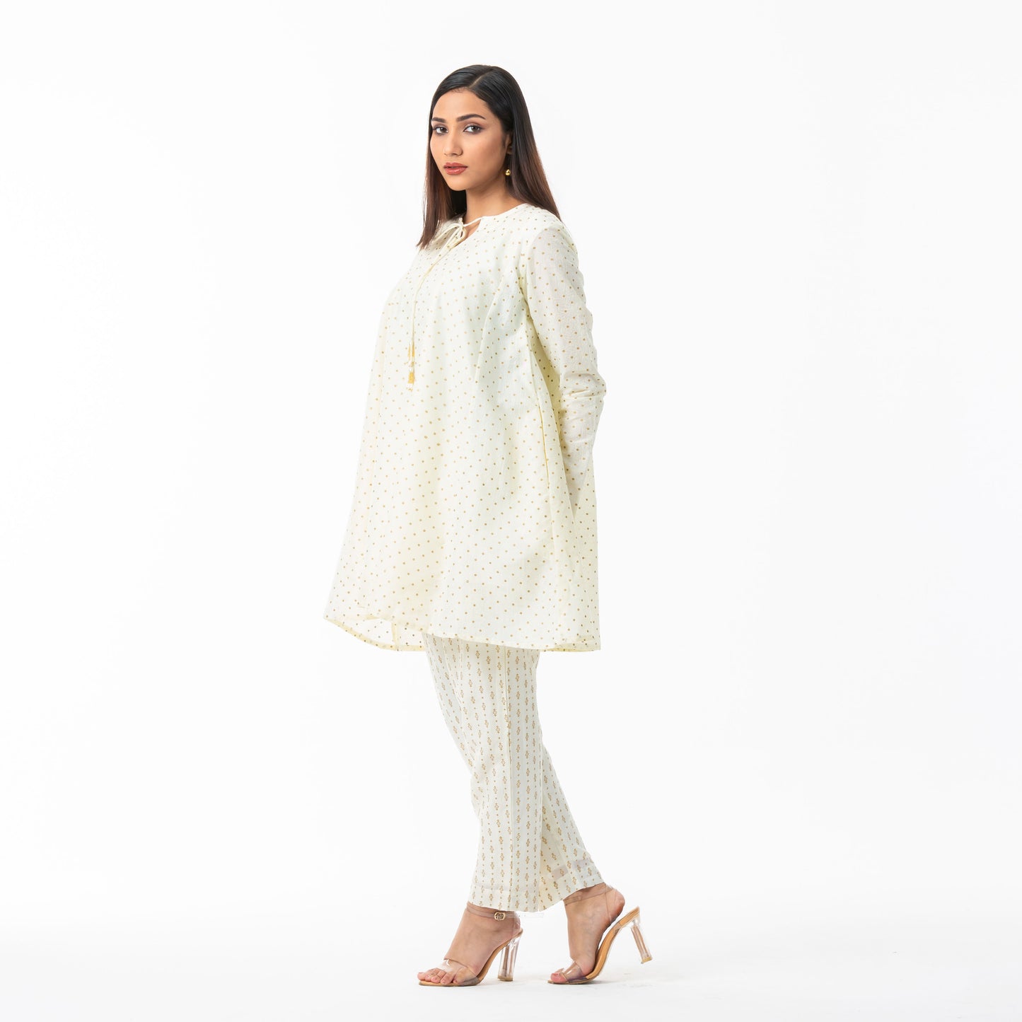 Womens Off-White Ethnic 2-Piece