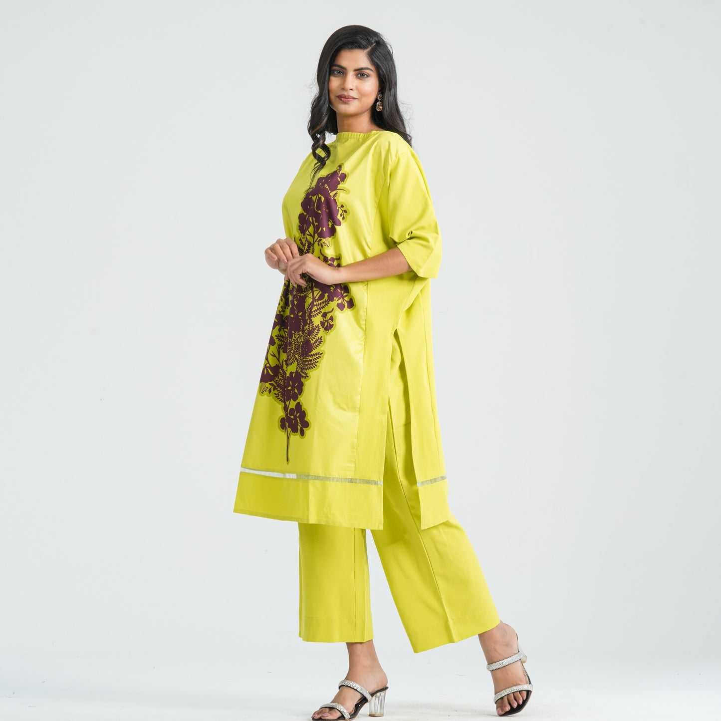 Women’s Crinkle Georgette Ethnic Two-Piece Set