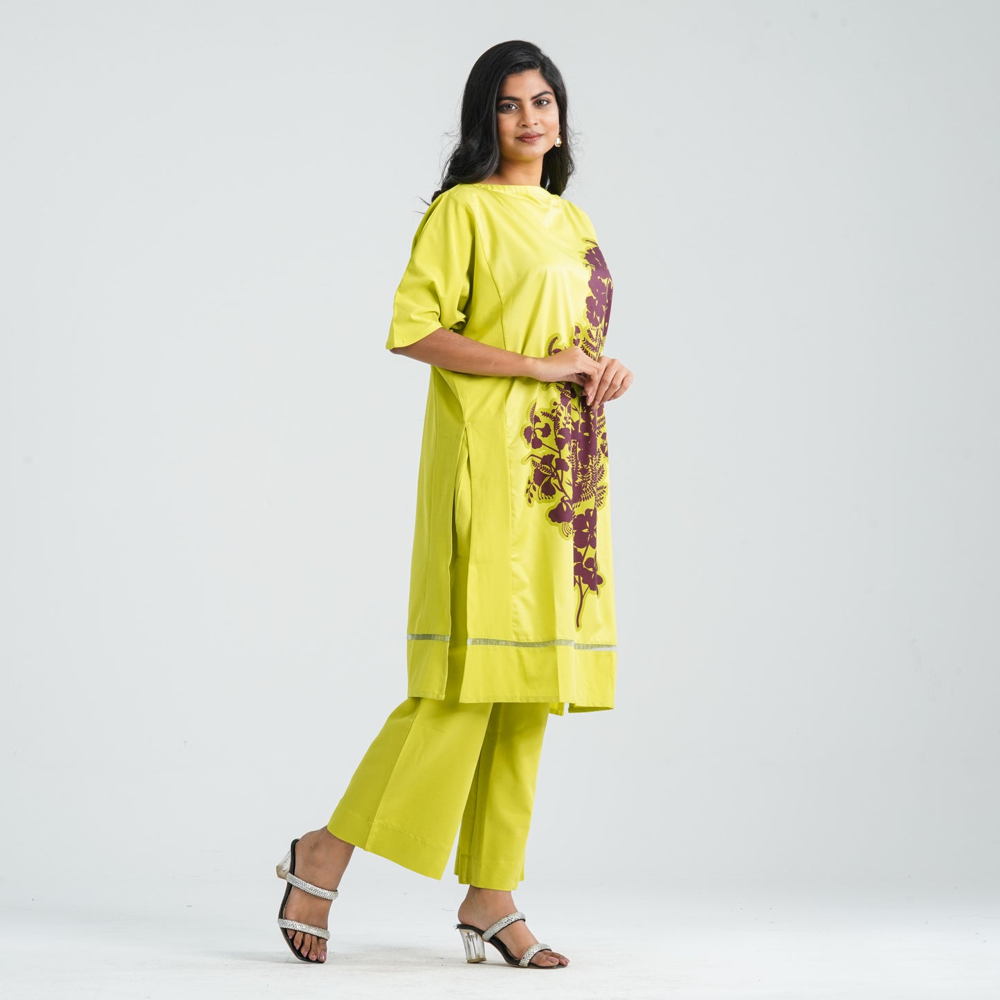 Women’s Crinkle Georgette Ethnic Two-Piece Set