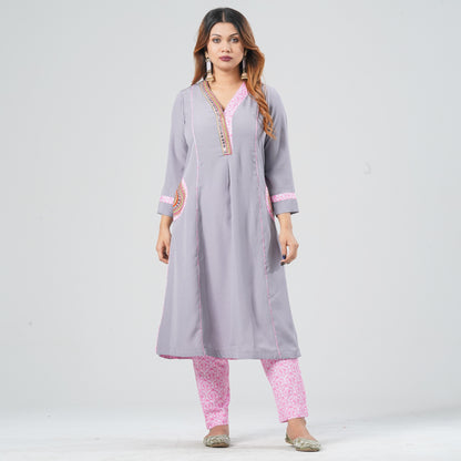 Women’s Gray Two Piece Set