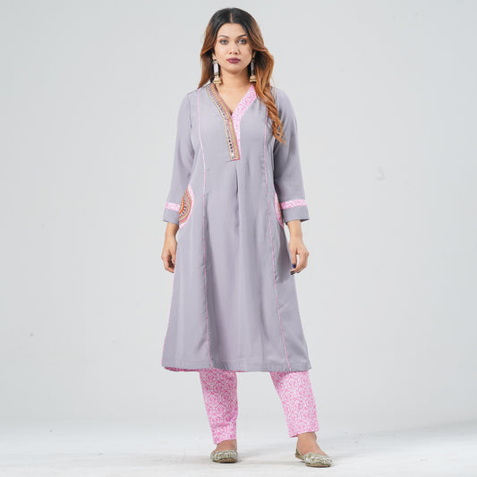 Women’s Gray Two Piece Set