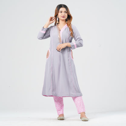 Women’s Gray Two Piece Set