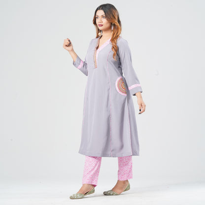 Women’s Gray Two Piece Set