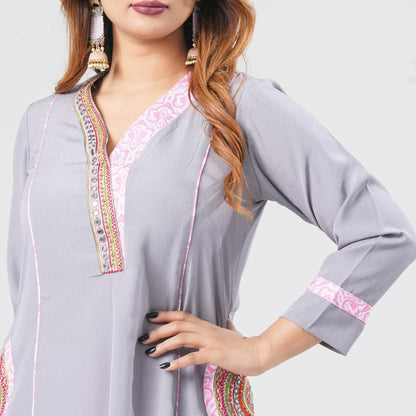 Women’s Gray Two Piece Set