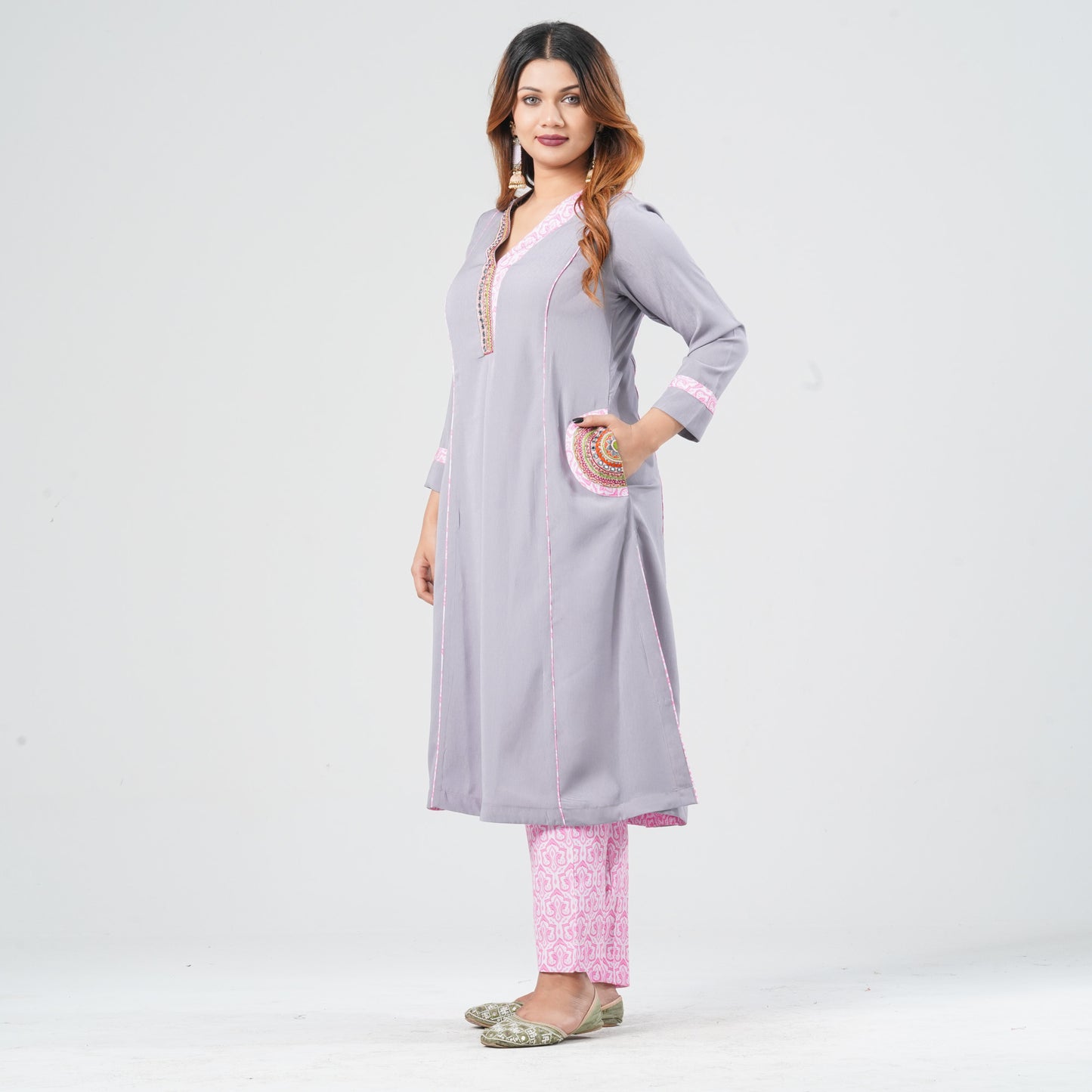 Women’s Gray Two Piece Set