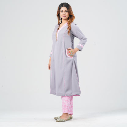 Women’s Gray Two Piece Set