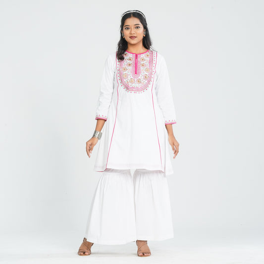 Women's White Two Piece Set