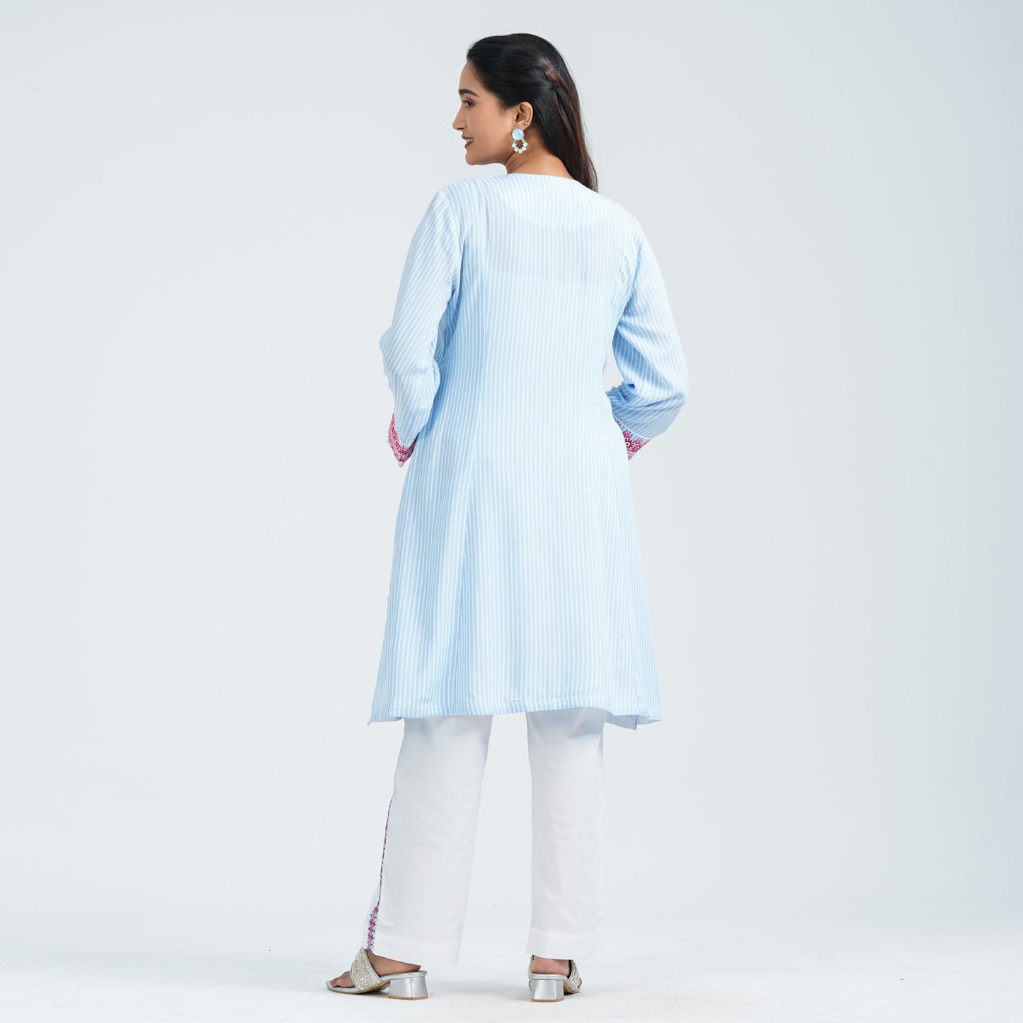 Women's Blue Cotton Two Piece Set