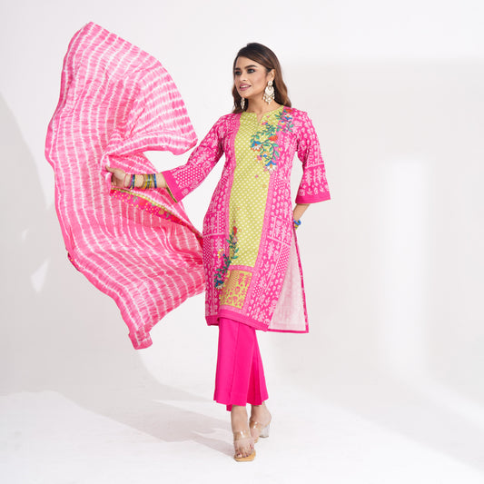 Women Pink Ethnic Three Piece Set