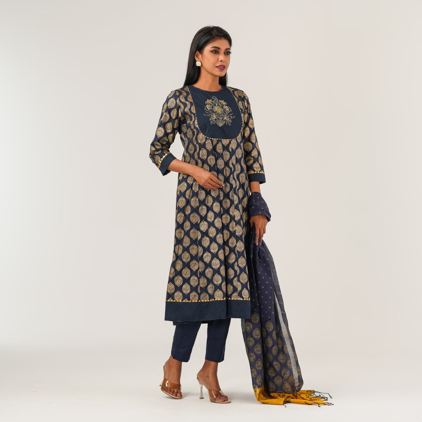 Womens Navy Ethnic 3PCS Set