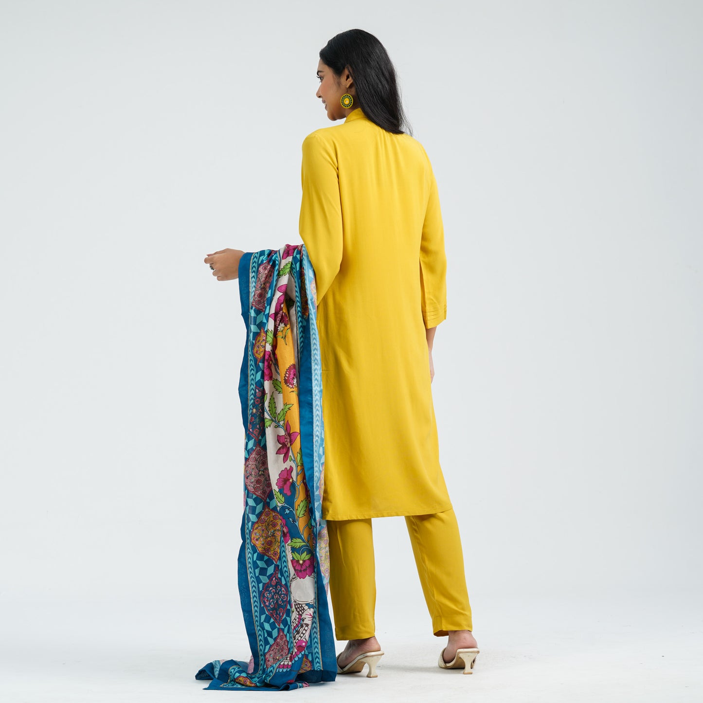 Women’s Mustard Viscose Three Piece Set