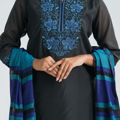 Women Half Silk Three Piece Set