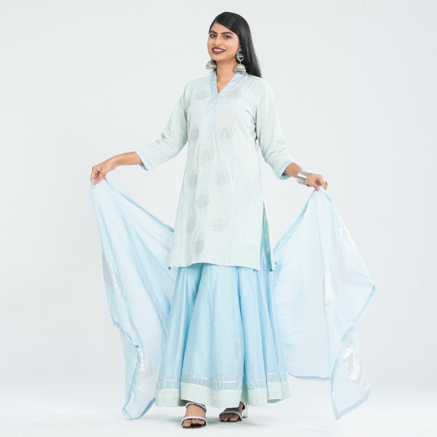 Women’s Cotton & Half Silk Three Piece Set